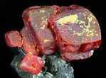 Realgar Crystals on Sphalerite - Peru #45739-1
